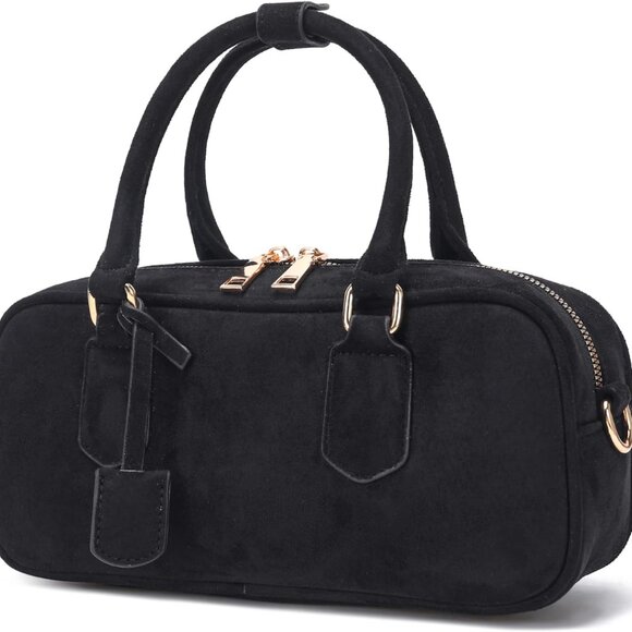 Luxury Faux Suede Shoulder Bag with Zipper Pockets - Perfect for Daily Use - Picture 6 of 9